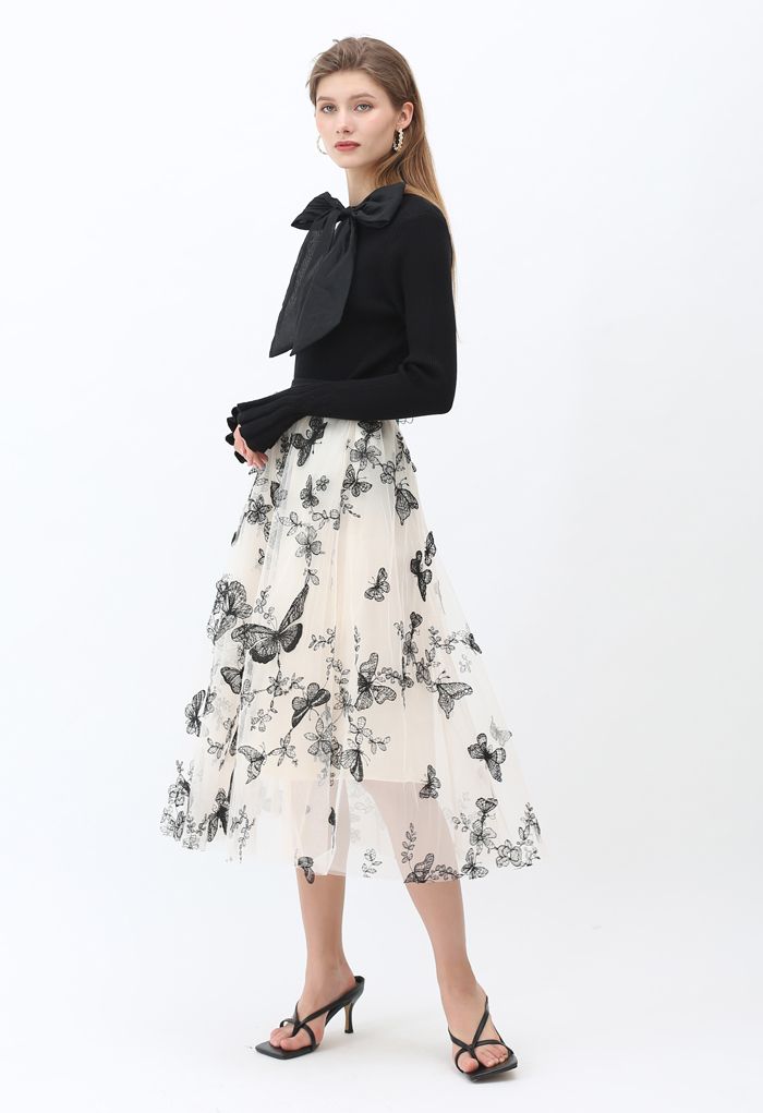 Chicwish Tan Black Butterfly Long Skirt - $13 (35% Off Retail) - From Jean