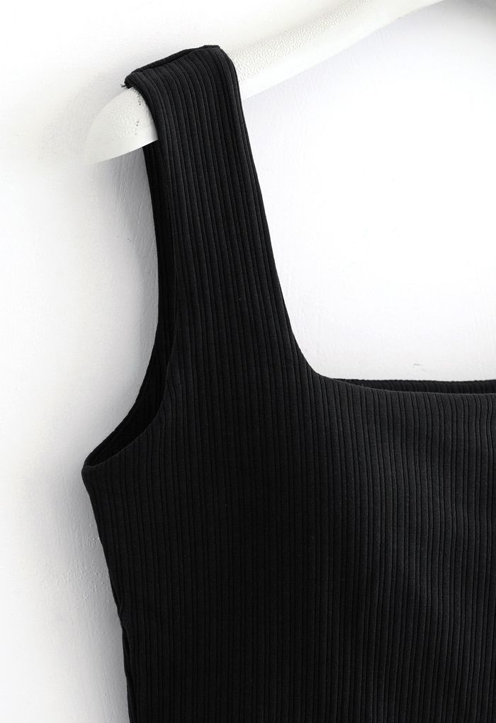 Simple Lines Bandeau Tank Top in Black - Retro, Indie and Unique Fashion