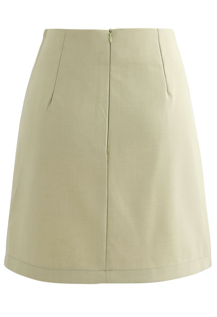 Pocket Embellishment Bud Skirt in Moss Green - Retro, Indie and Unique ...