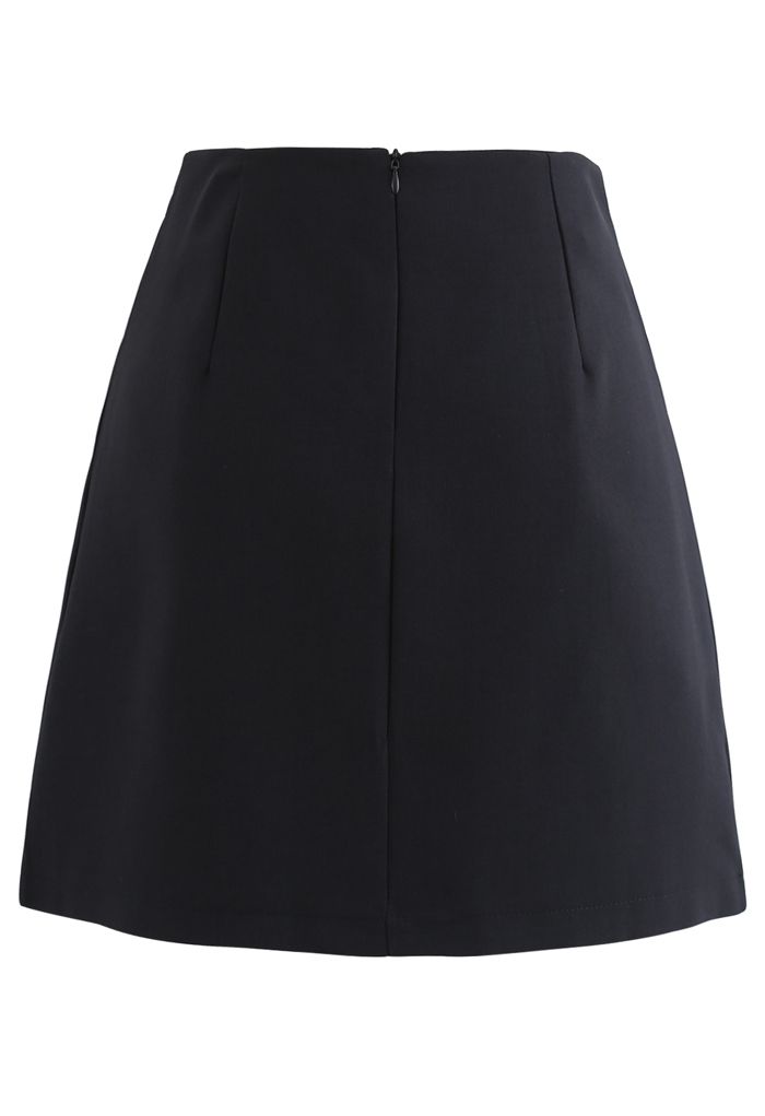 Pocket Embellishment Bud Skirt in Black - Retro, Indie and Unique Fashion