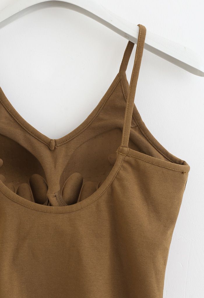 Cropped Rib Cami Tank Top in Brown - Retro, Indie and Unique Fashion