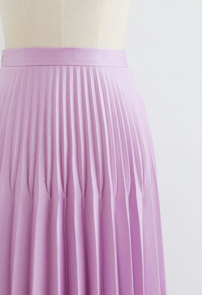 High-Waisted Full Pleated Maxi Skirt in Pink - Retro, Indie and Unique ...