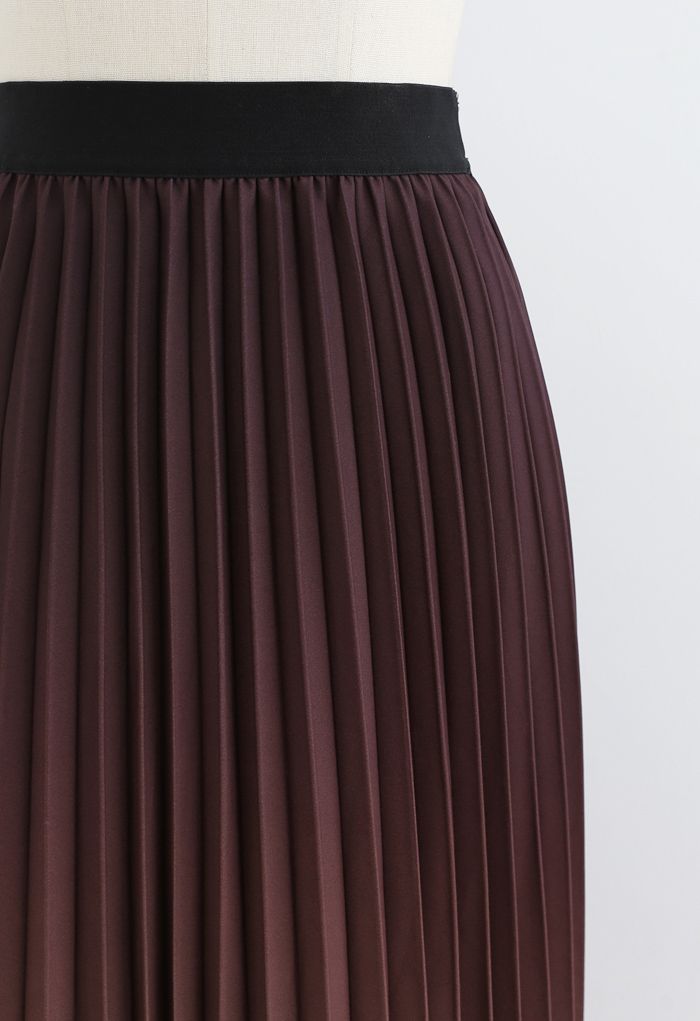 Nightfall Gradient Pleated Midi Skirt - Retro, Indie and Unique Fashion