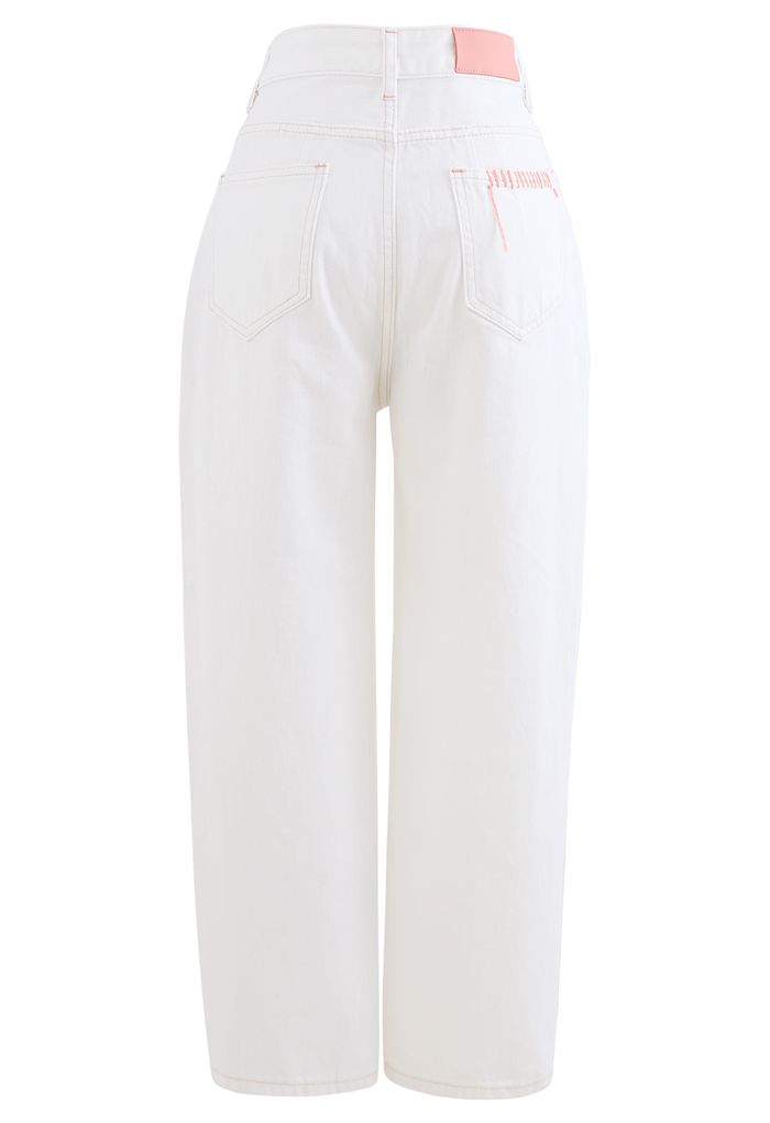 Straight-Leg Crop Jeans in White