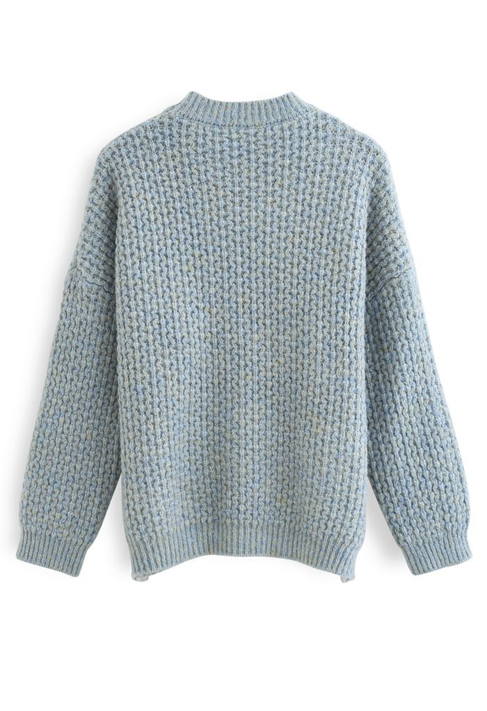 Sky Blue Mini Waffle Knit Sweater – The Shop