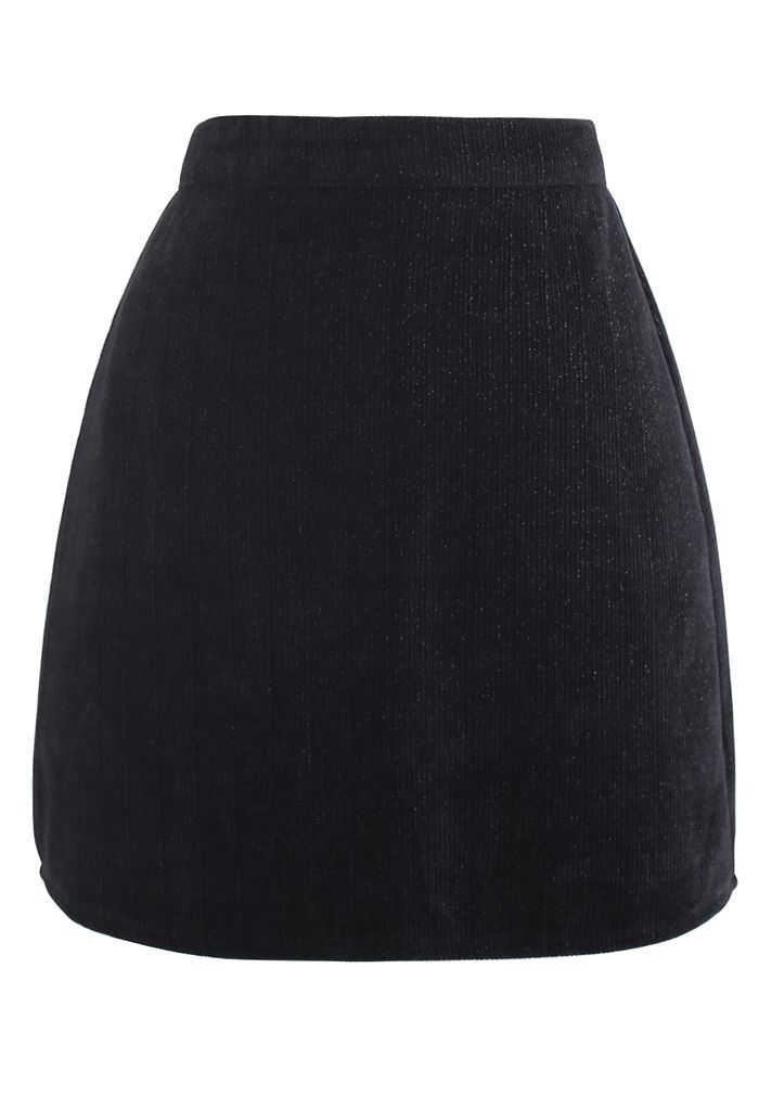 Glimmer Lines Corduroy Bud Skirt - Retro, Indie and Unique Fashion