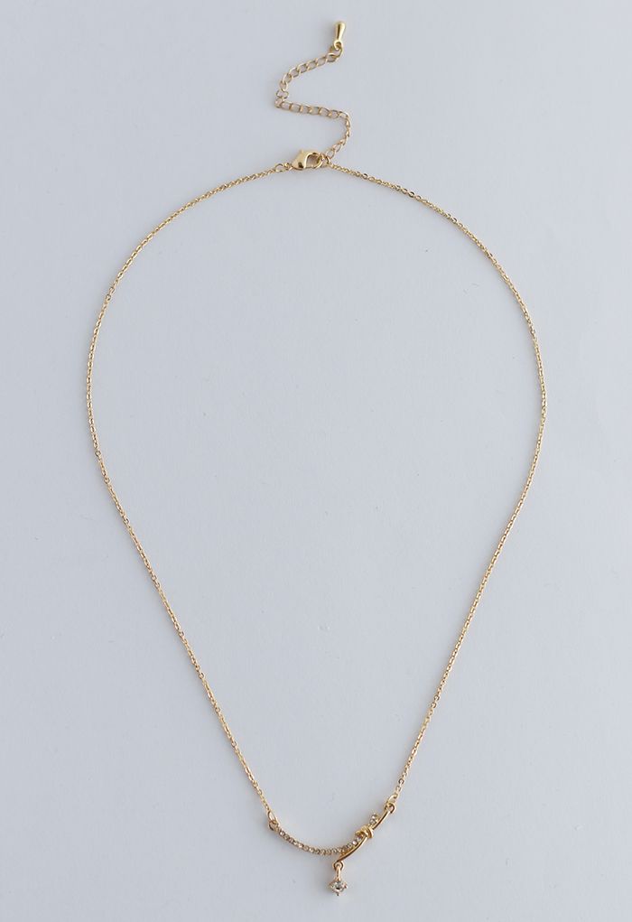 Diamond Knot Gold Necklace - Retro, Indie and Unique Fashion