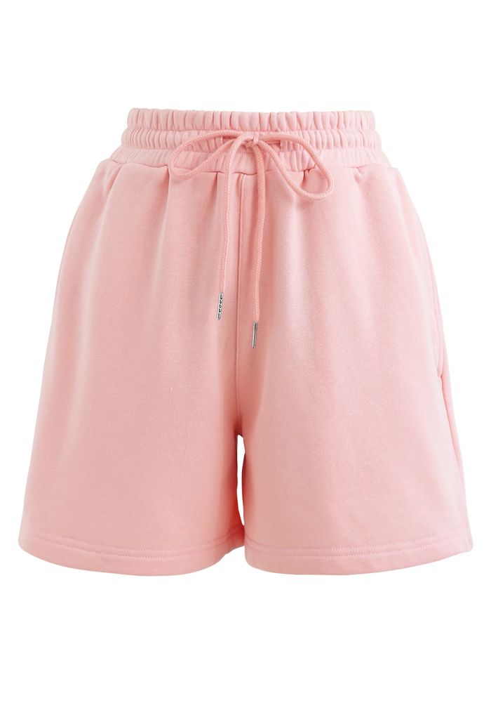 Blush Pink Sweatshirt and Shorts Set