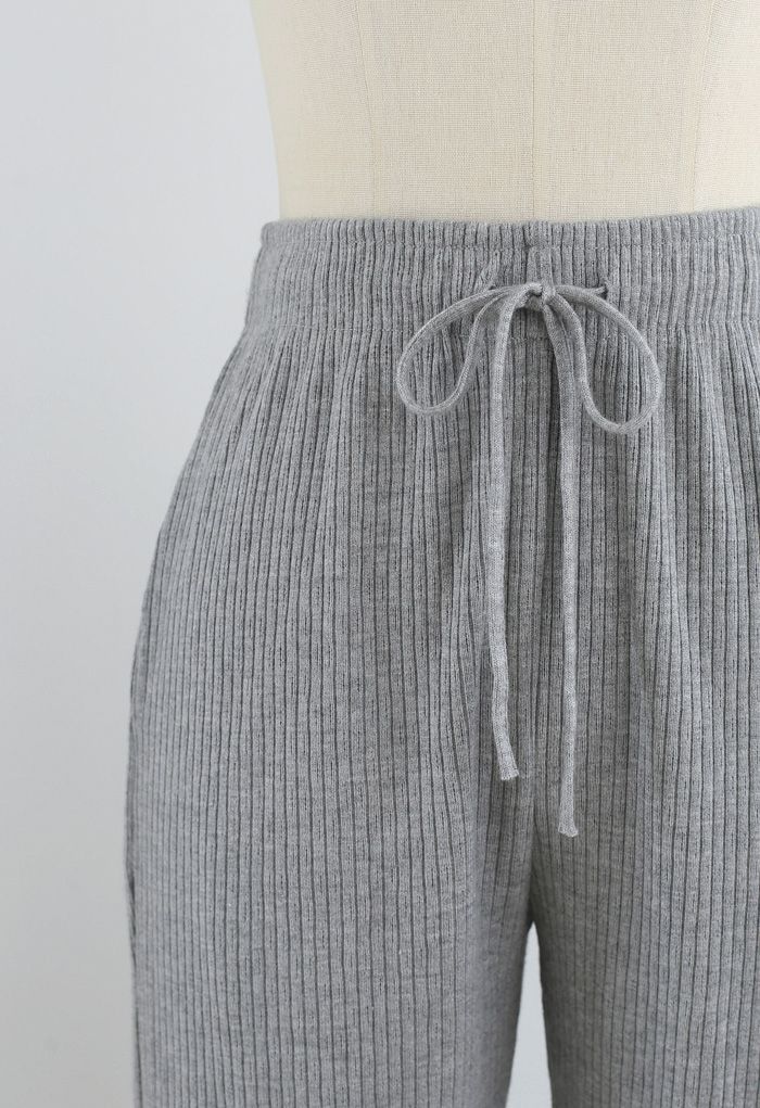 Knit Tapered Joggers in Grey - Retro, Indie and Unique Fashion