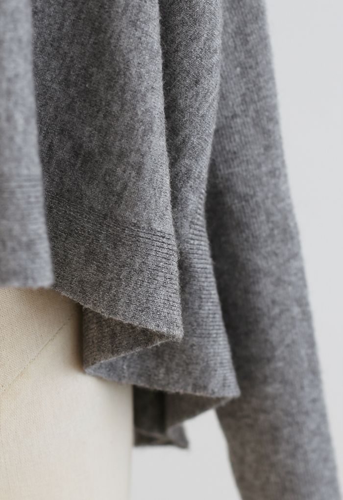 Soft Flare Hem Cape Sweater in Grey - Retro, Indie and Unique Fashion