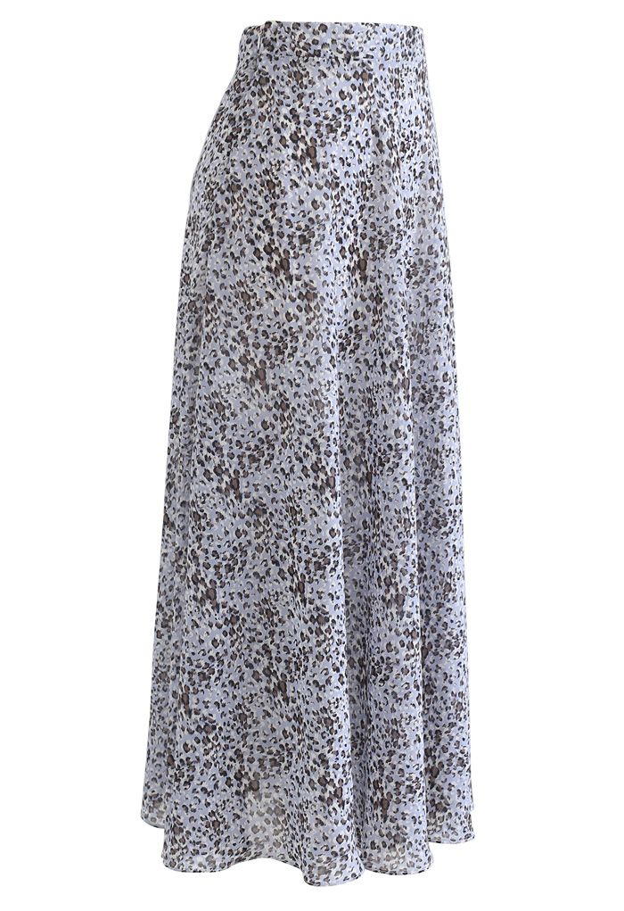 Flowy Leopard Print Chiffon Skirt - Retro, Indie and Unique Fashion