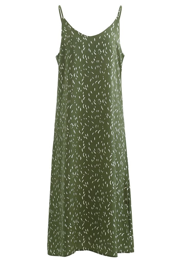 Falling Spotted V-Neck Cami Dress in Green - Retro, Indie and Unique ...
