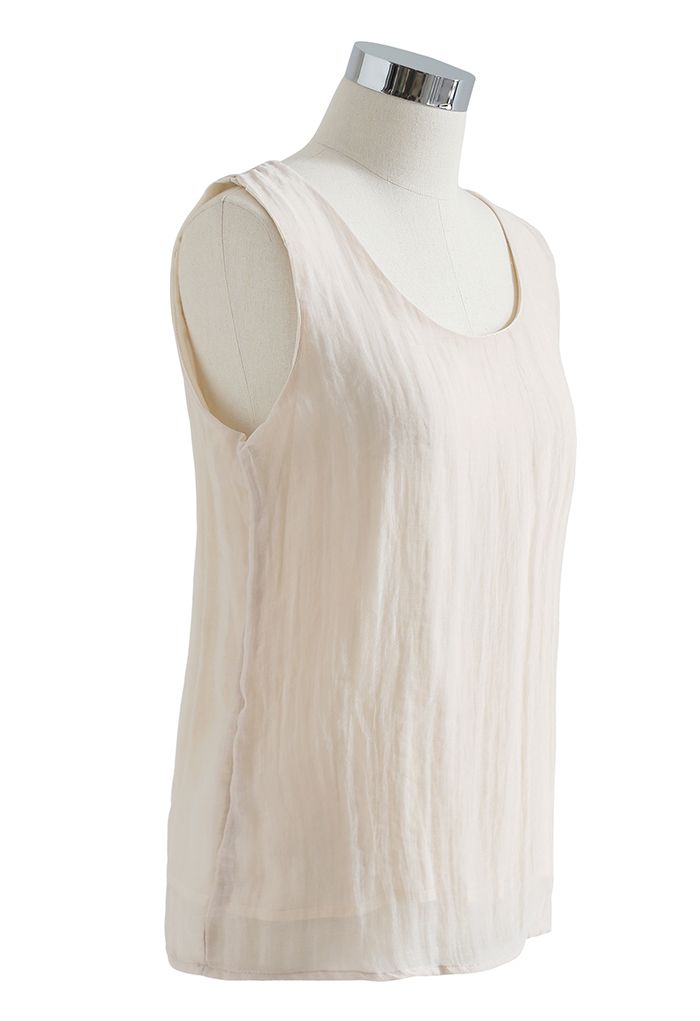 Lightsome Mesh Tank Top in Cream