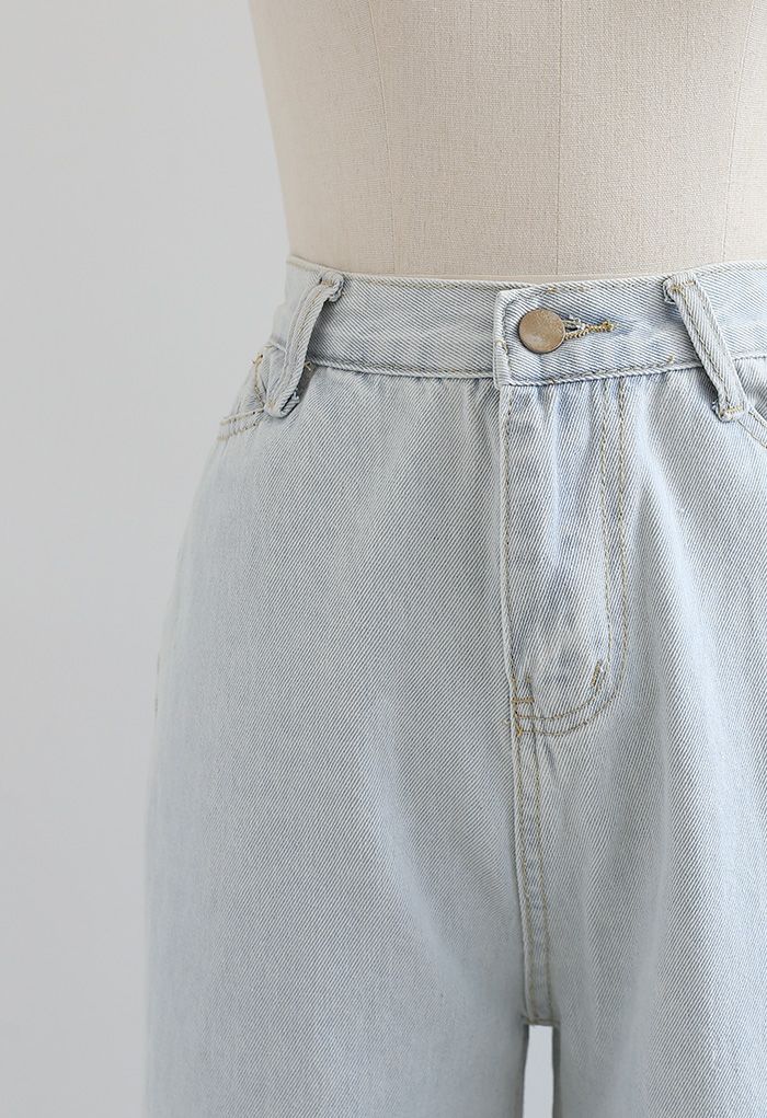 Leisure Straight Leg Jeans in Light Blue - Retro, Indie and Unique Fashion