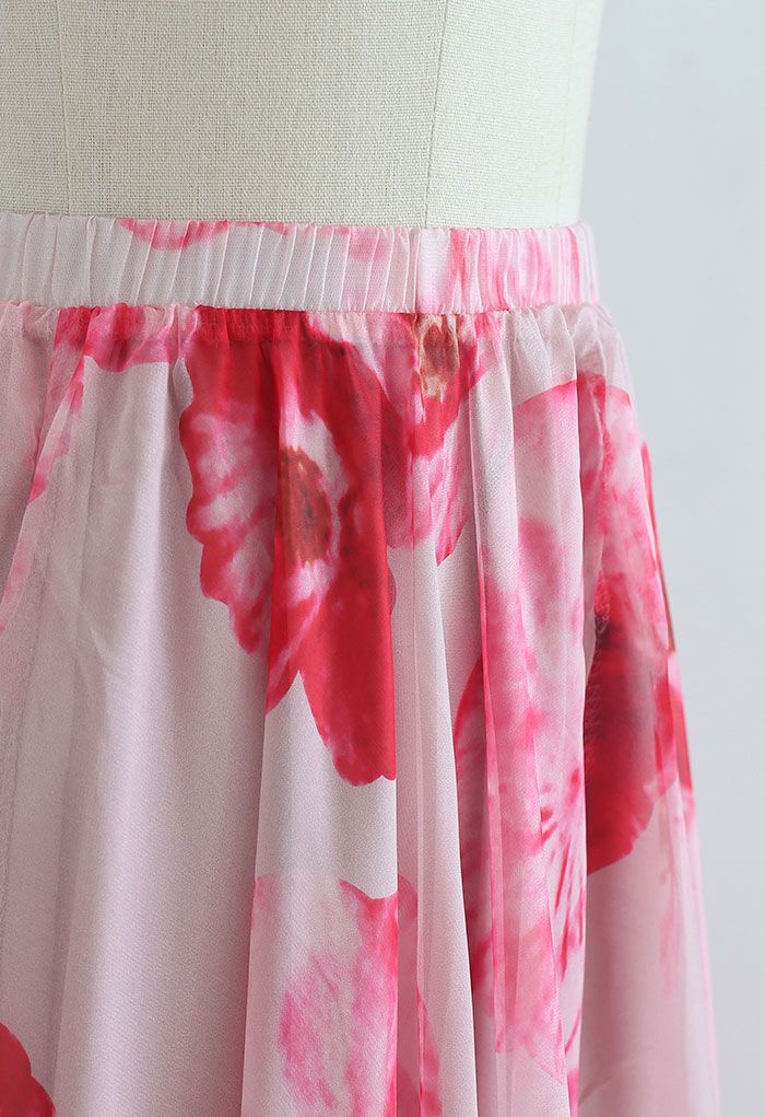 Blush Pink Chiffon Maxi Skirt