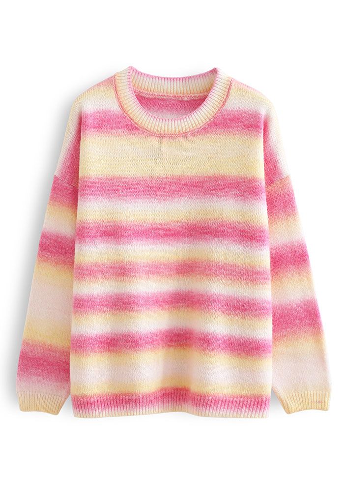 Oversize Color Block Knit Sweater