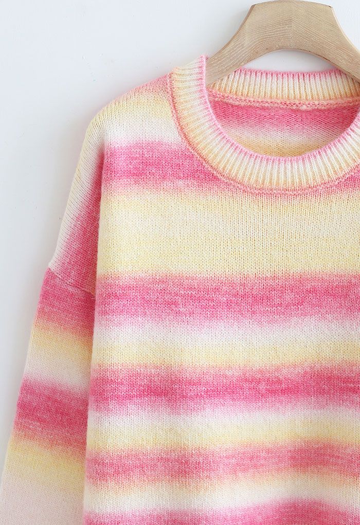 Oversize Color Block Knit Sweater