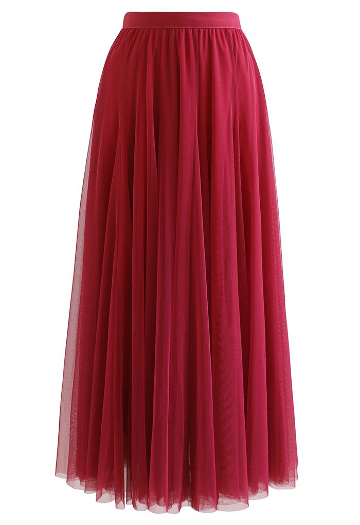 Women's Chicwish Tulle skirt, size 38 (Light red)