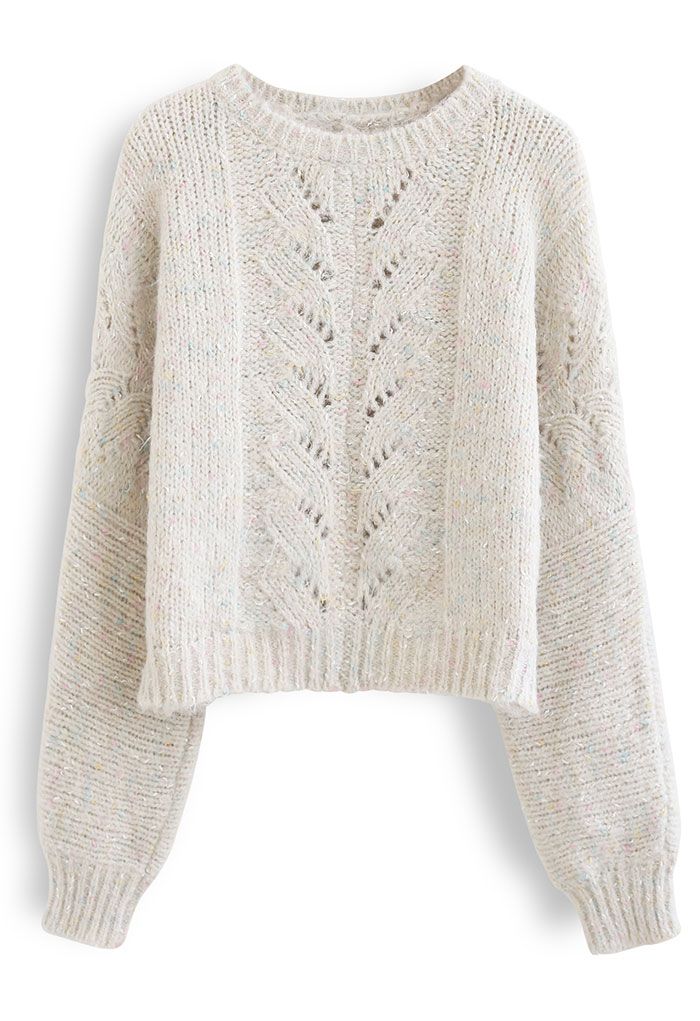 Mix Color Knit Hollow Out Sweater - Retro, Indie and Unique Fashion