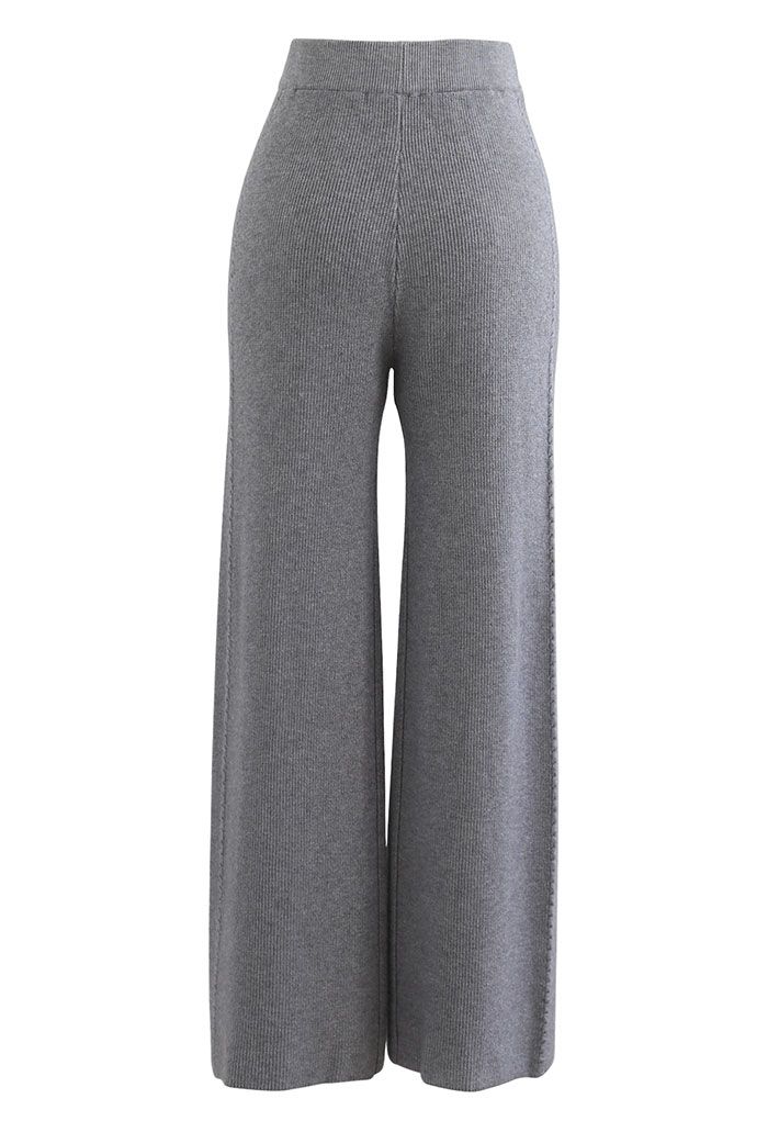 Double Braids Knit Straight Leg Pants in Grey - Retro, Indie and Unique ...