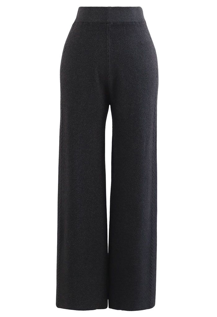 Double Braids Knit Straight Leg Pants in Smoke - Retro, Indie and ...