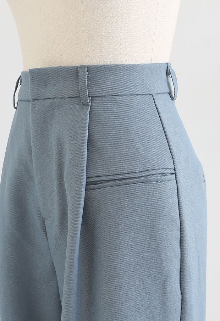 Front Pocket Straight Leg Pants in Blue - Retro, Indie and Unique Fashion