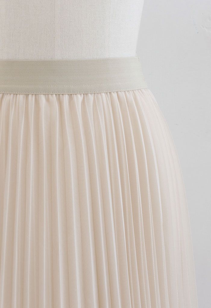 Call out Your Name Pleated Mesh Skirt in Cream - Retro, Indie and ...