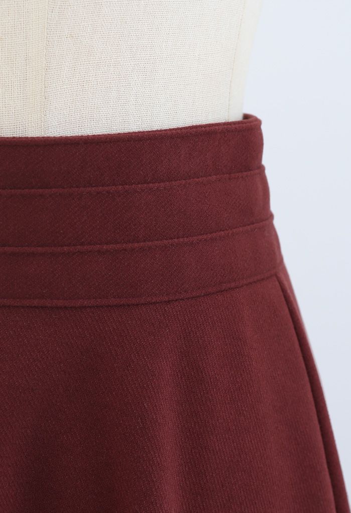 High Waist A-Line Flare Midi Skirt in Red - Retro, Indie and Unique Fashion