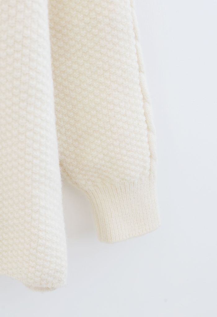 Textured Cable Knit Sweater in Cream - Retro, Indie and Unique Fashion