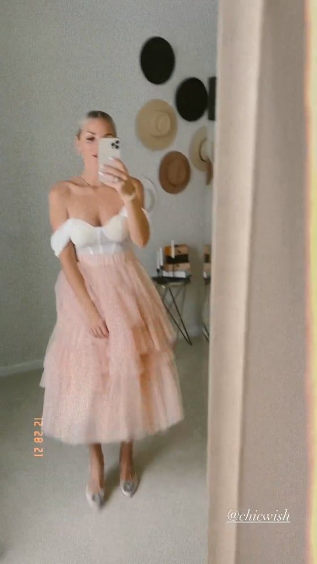 Chicwish - Swooning? We get it! This layered tulle skirt in a confectionary  pink has us head over heels in love. @cristinasurdu Shop the skirt:    Shop the top: https