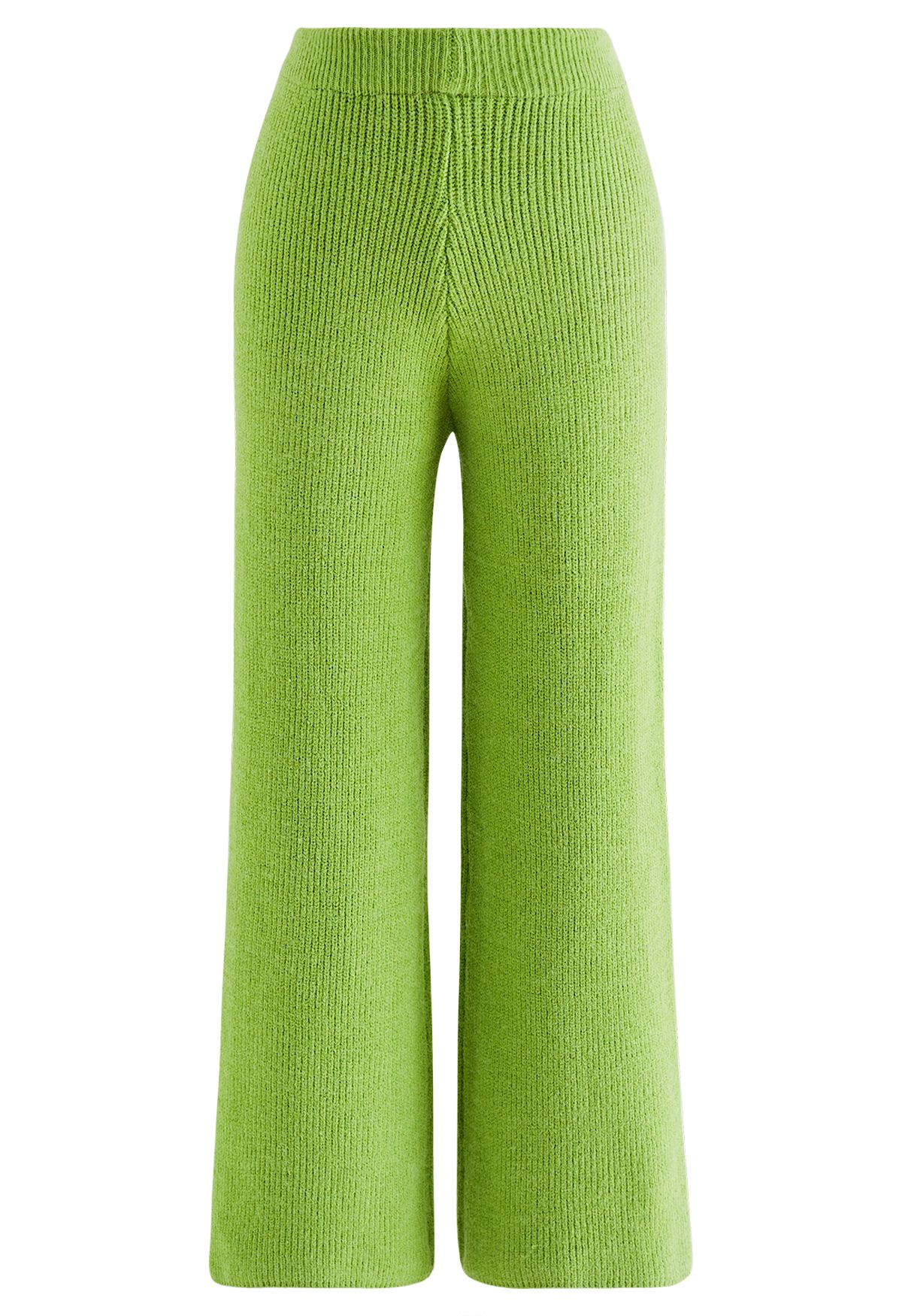 Side Knot Sweater and Straight Leg Pants Knit Set in Green