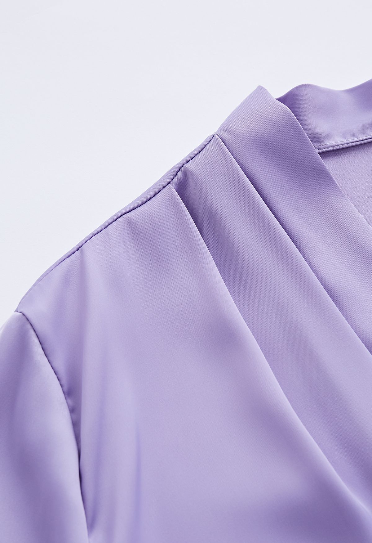 Crisscross Tie-Bow Satin Top in Lilac - Retro, Indie and Unique Fashion