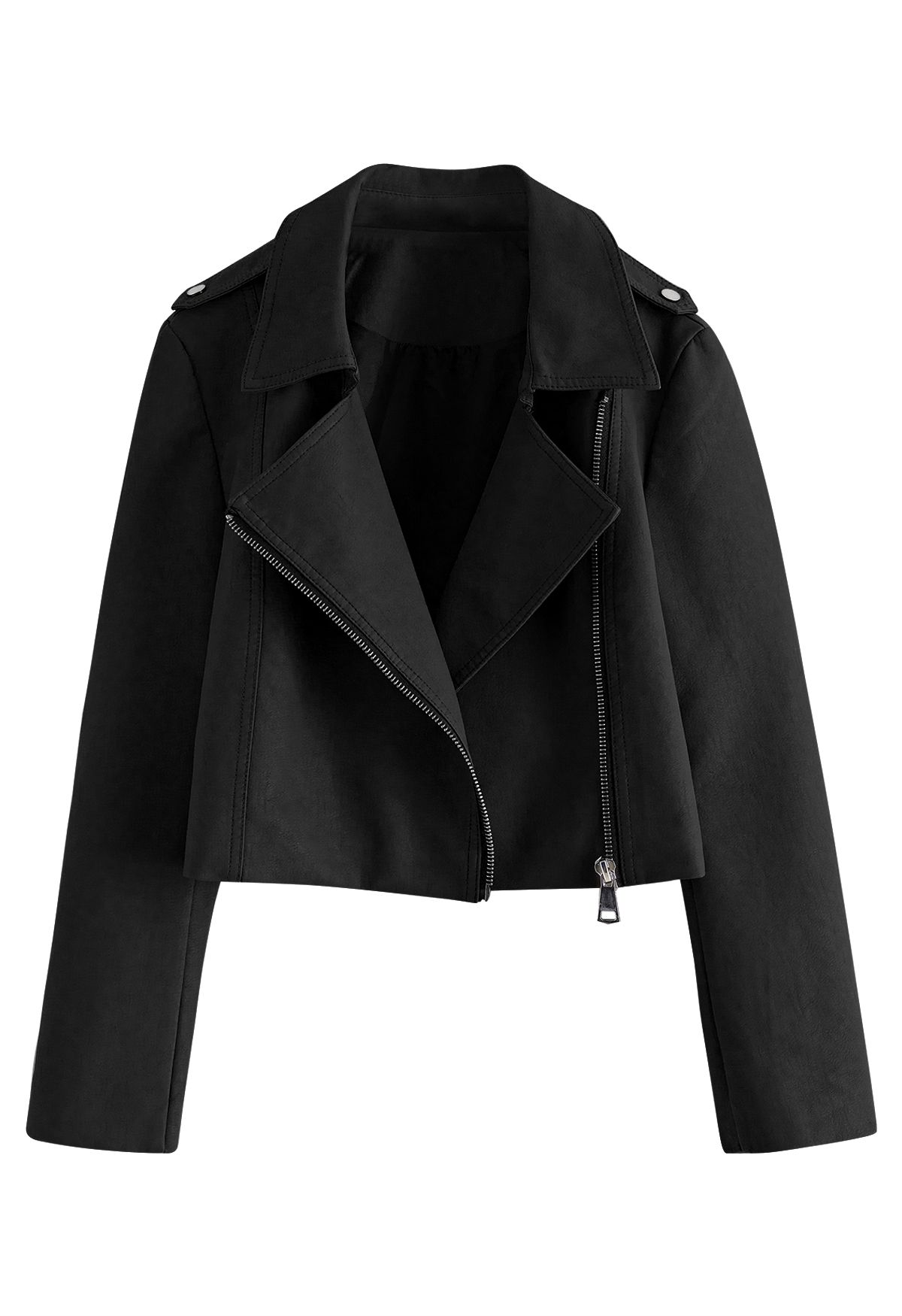 Edgy Faux Leather Moto Jacket in Black - Retro, Indie and Unique Fashion
