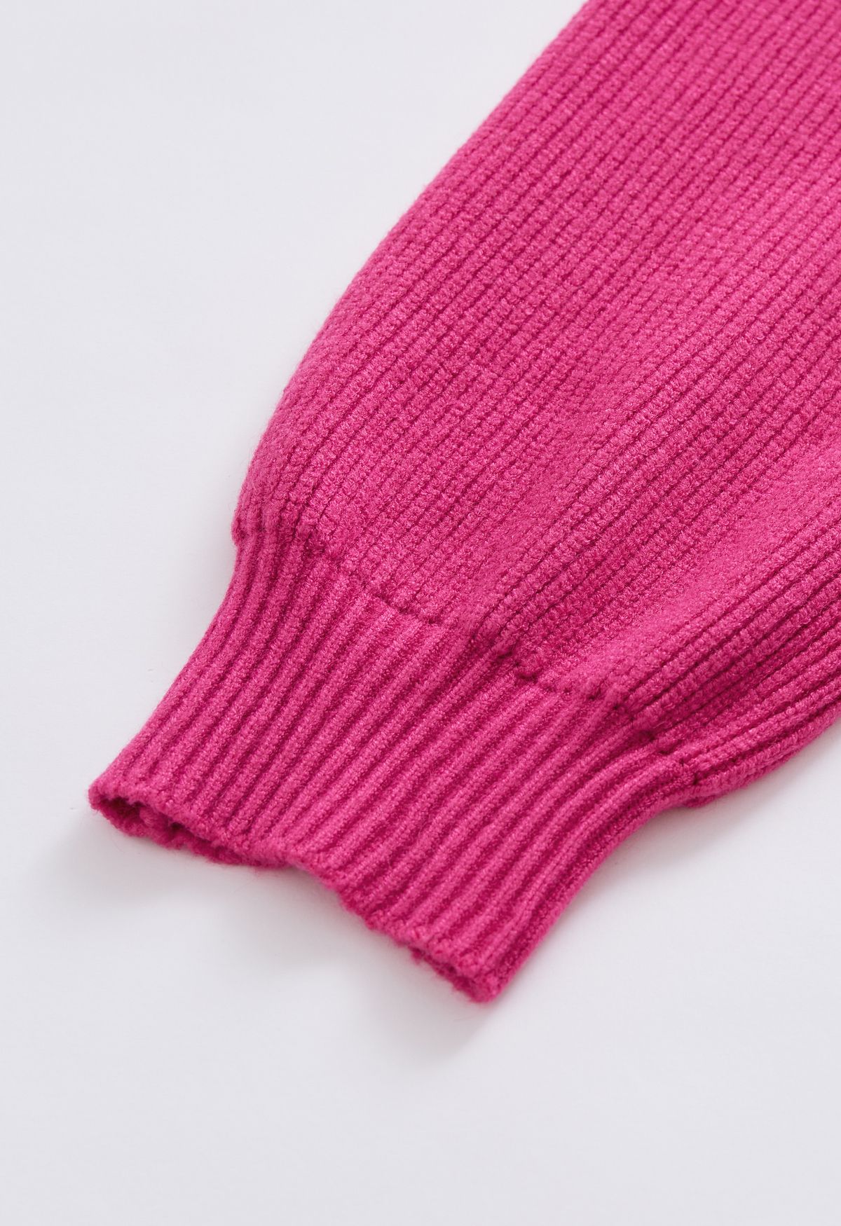 Open Front Longline Knit Cardigan in Hot Pink