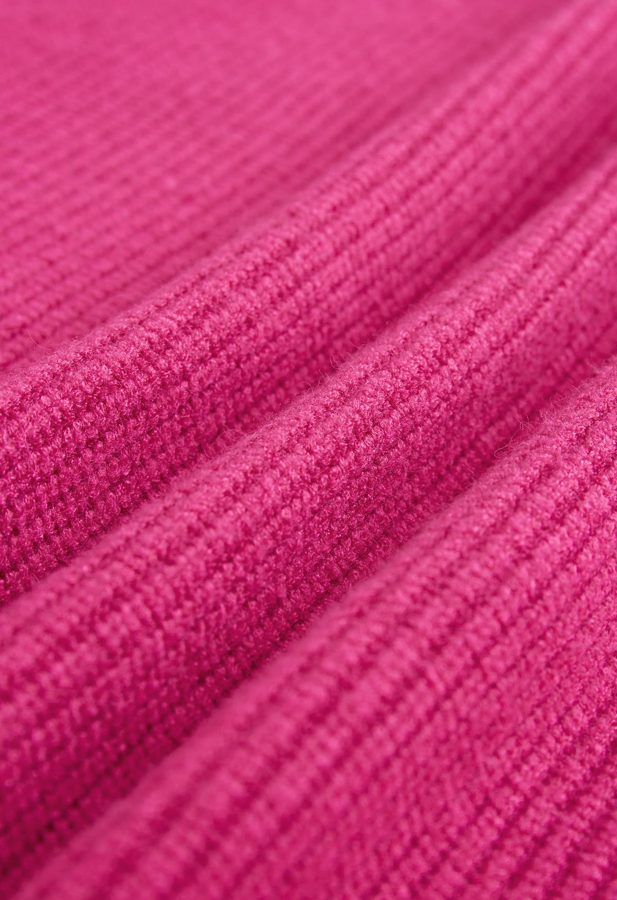 Open Front Longline Knit Cardigan in Hot Pink