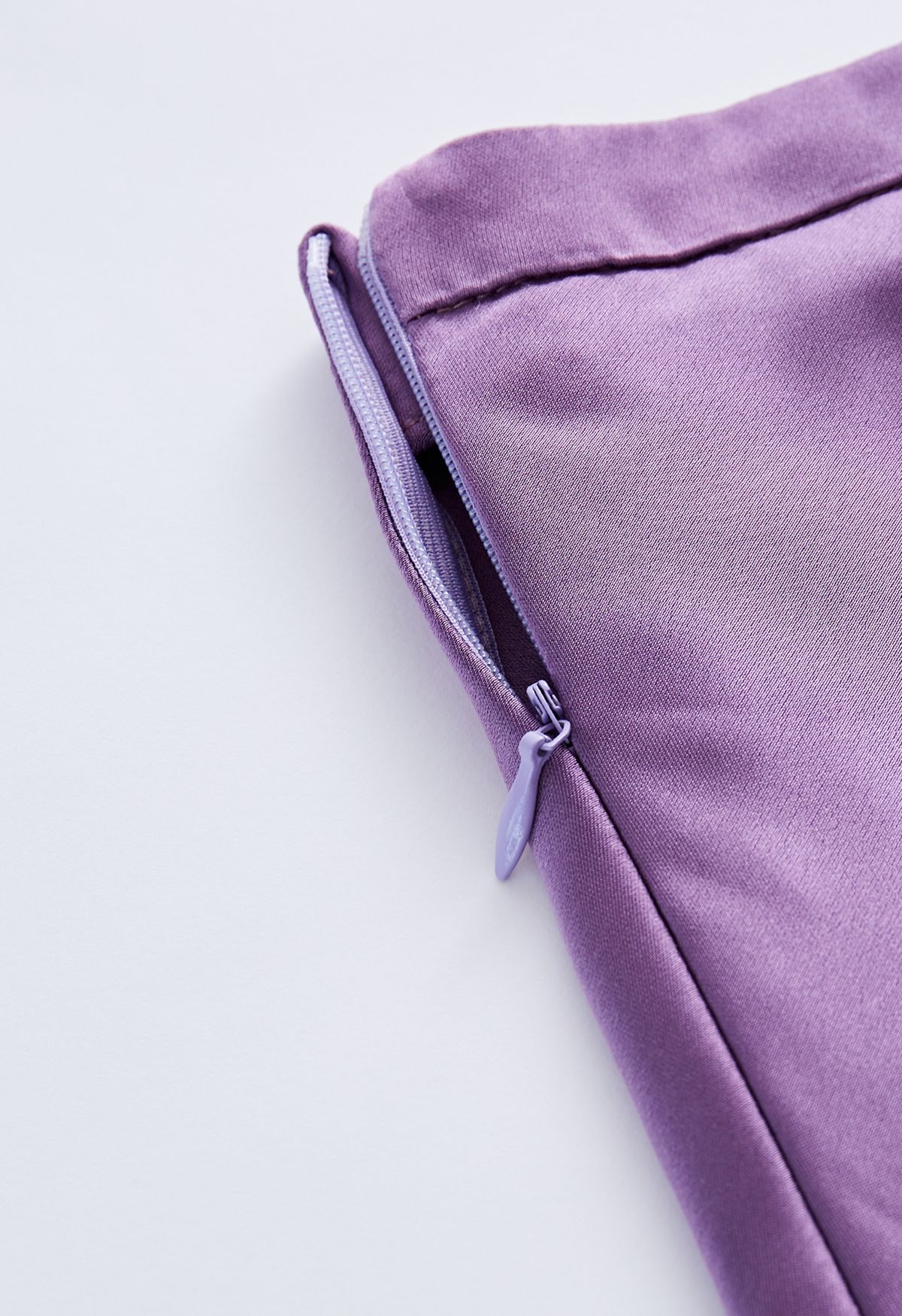 Satin Finish Bias Cut Midi Skirt in Purple