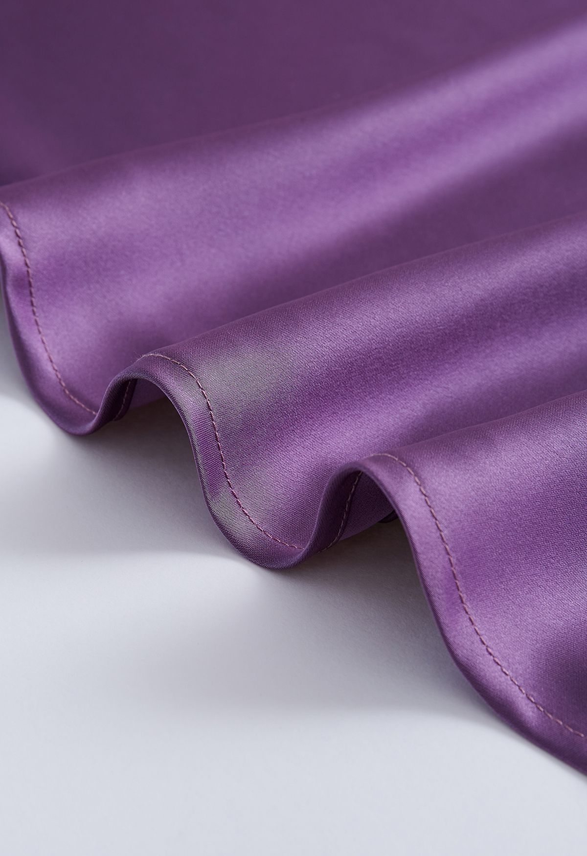 Satin Finish Bias Cut Midi Skirt in Purple