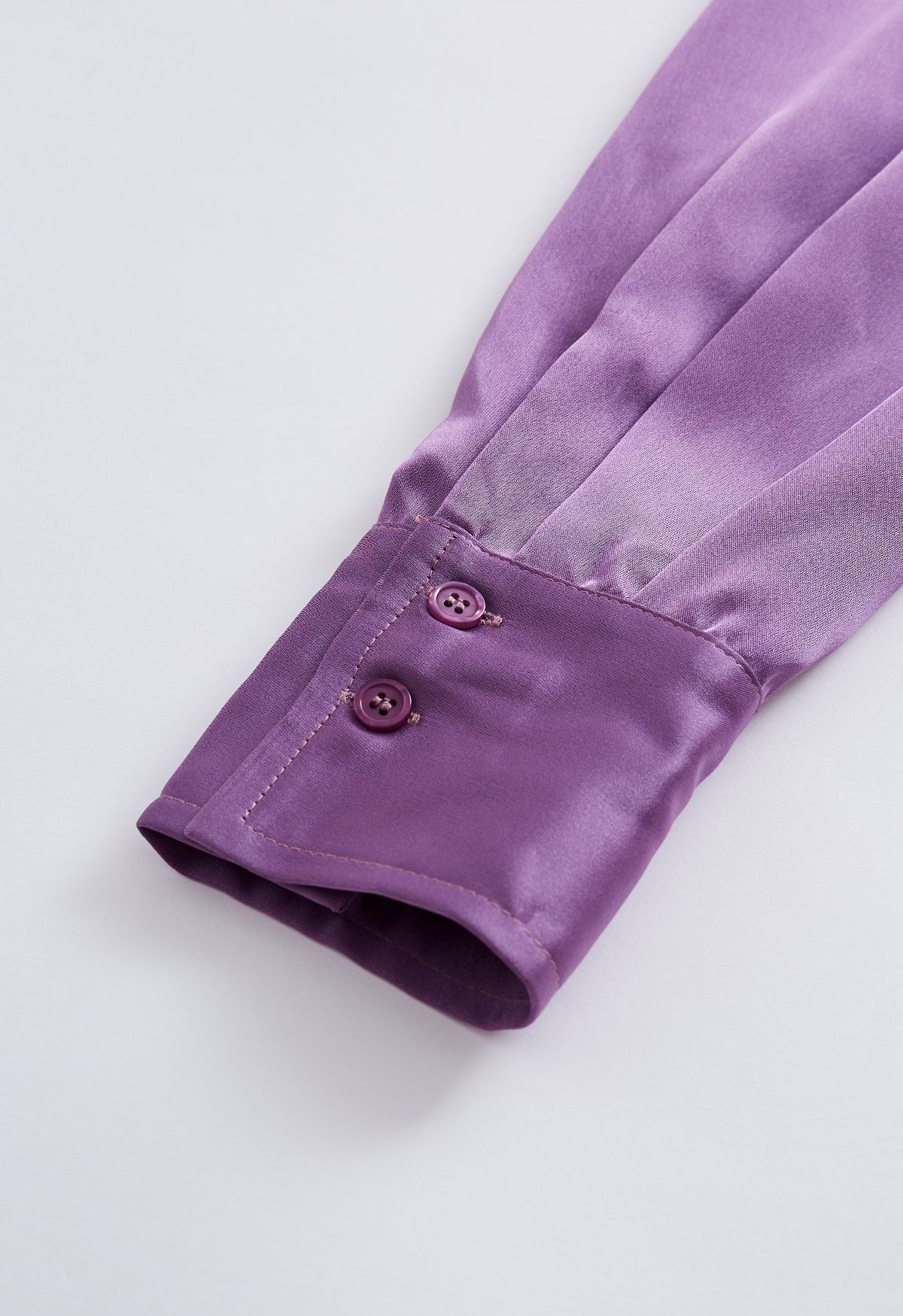 Satin Finish Button Up Shirt in Purple