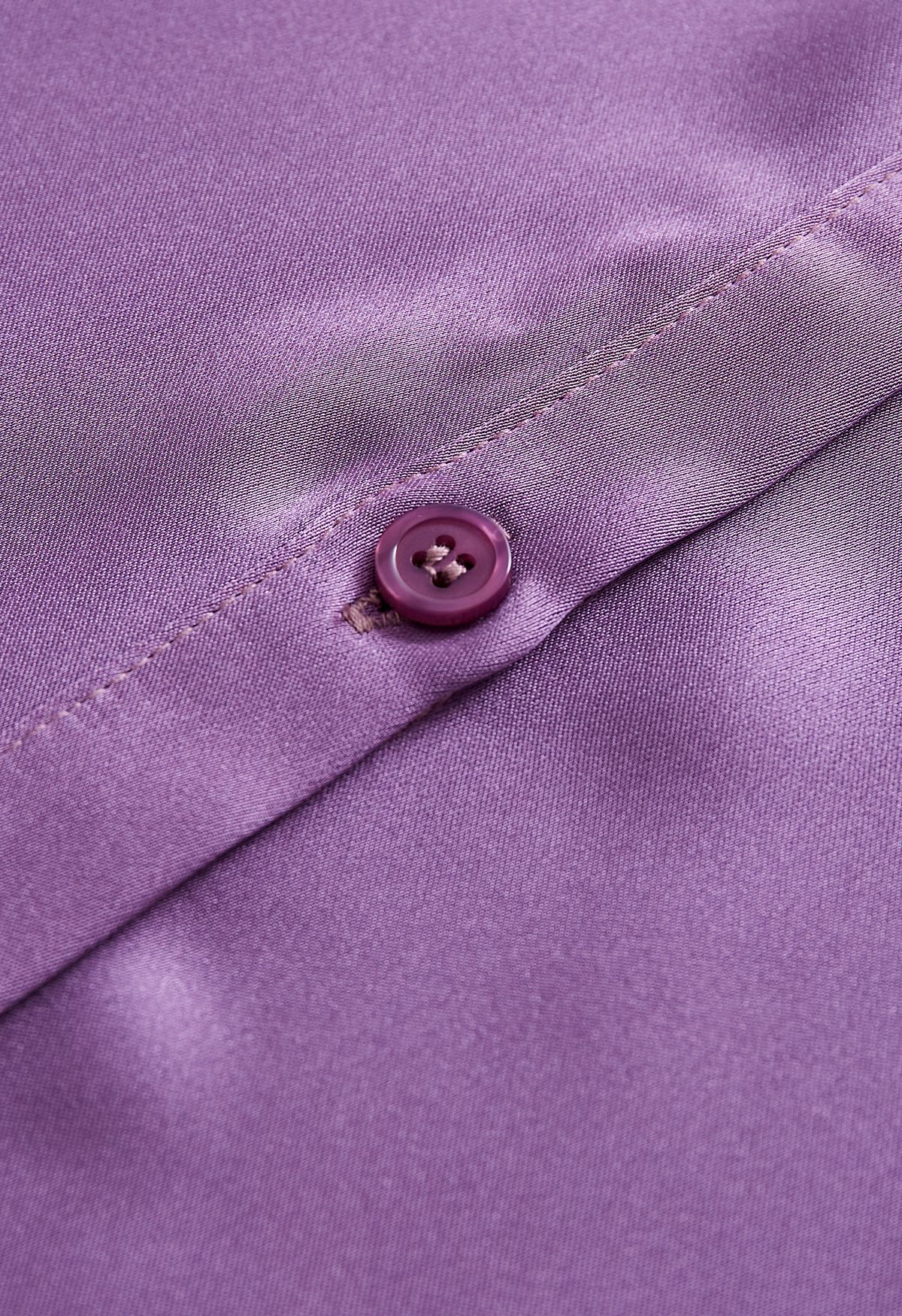 Satin Finish Button Up Shirt in Purple