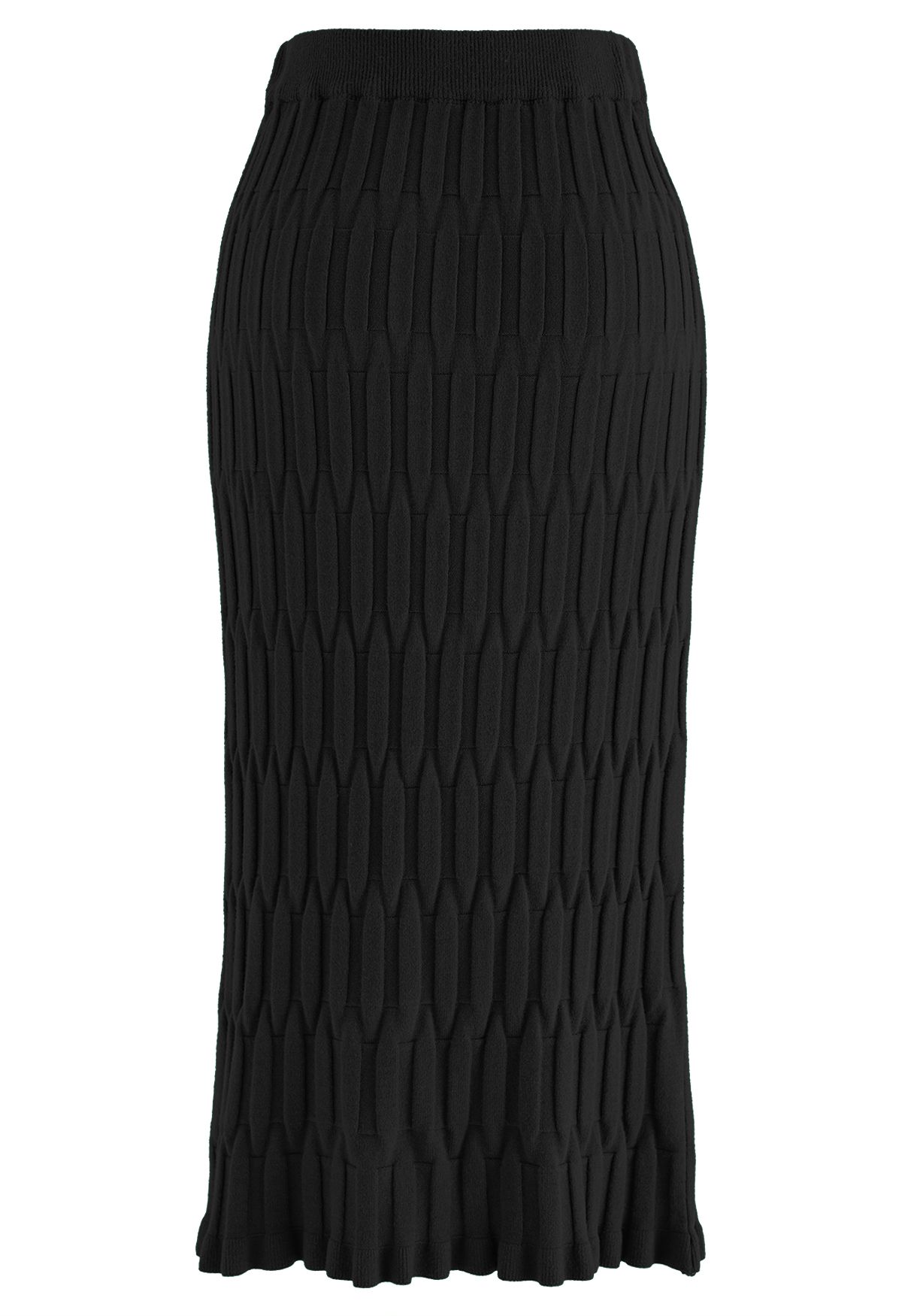 Embossed Texture Knit Pencil Skirt in Black - Retro, Indie and Unique ...