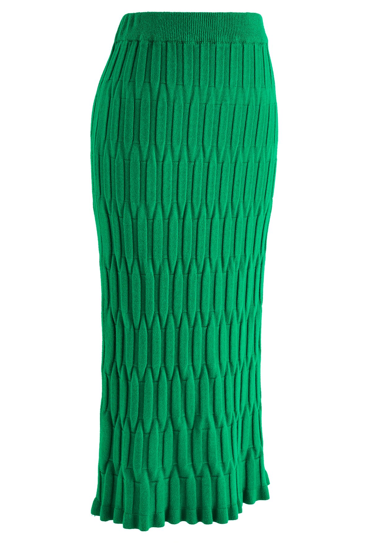 Embossed Texture Knit Pencil Skirt in Green - Retro, Indie and Unique ...