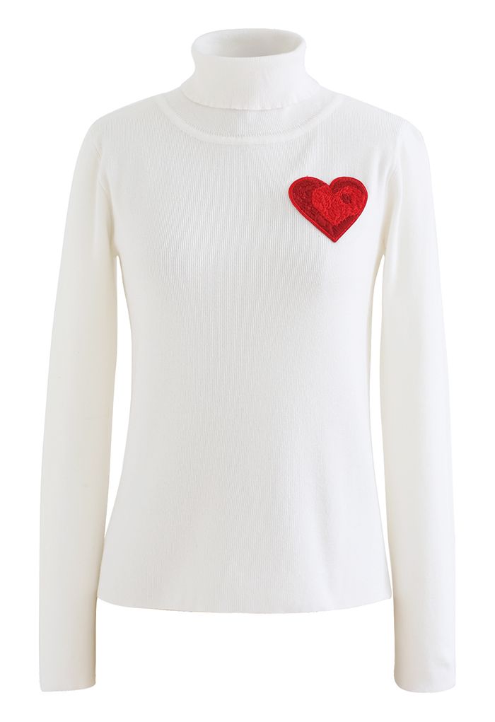 Heart Turtleneck Top