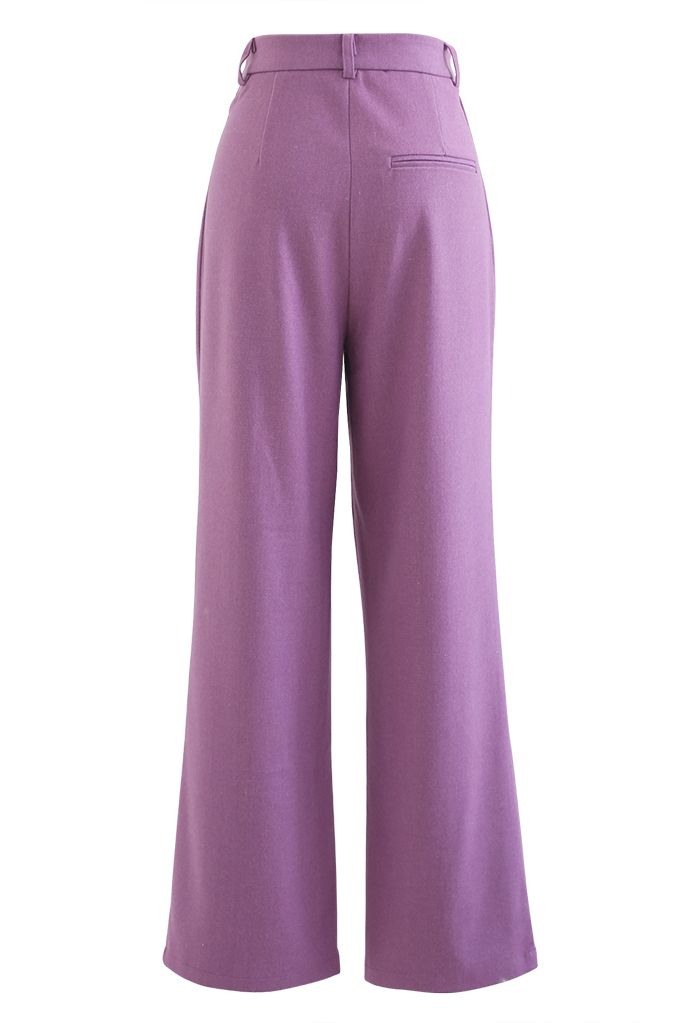Fake Pocket Seam Detailing Pants in Lilac - Retro, Indie and Unique Fashion