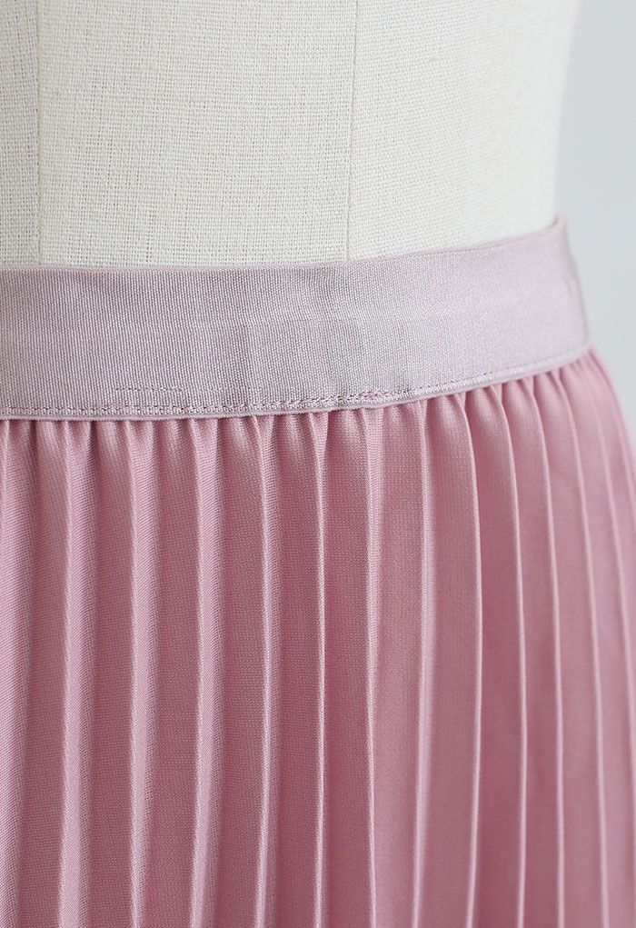 Simplicity Pleated Midi Skirt in Pink - Retro, Indie and Unique Fashion