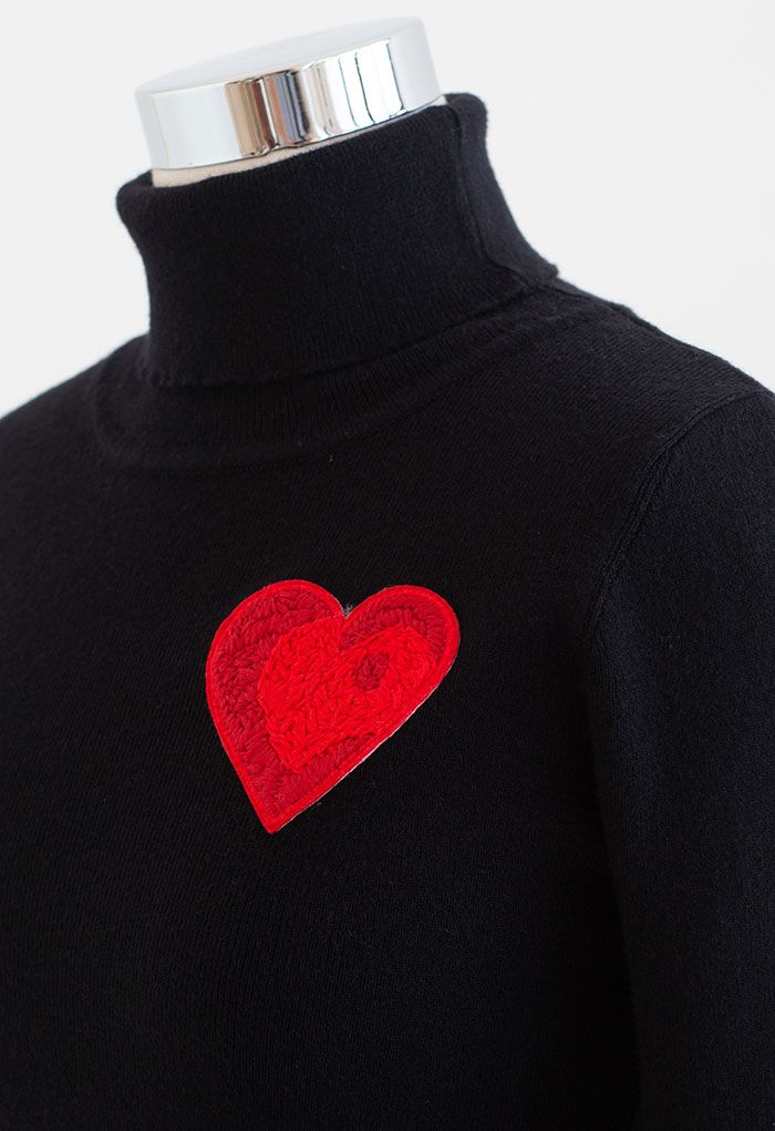 Intarsia Heart Turtle Neck - Ready-to-Wear 1A9GRC