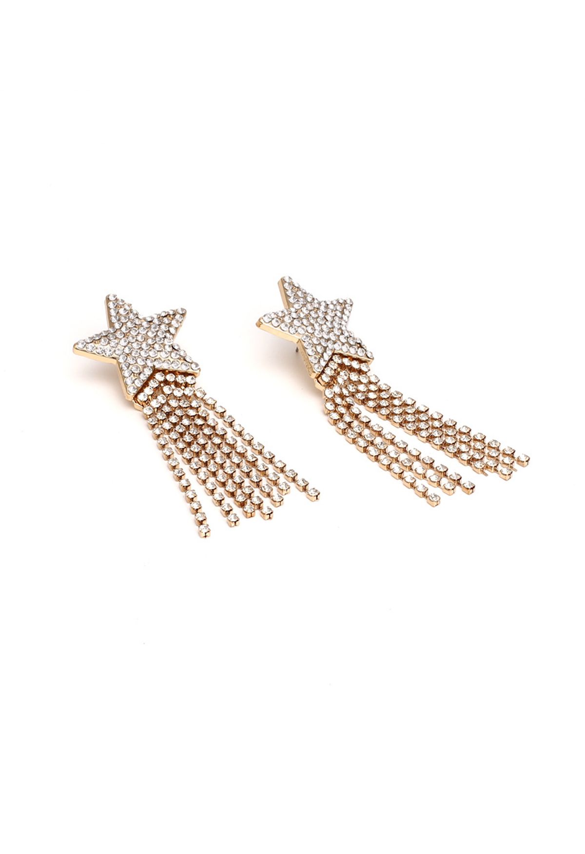 Diamond Meteor Tassel Drop Earrings
