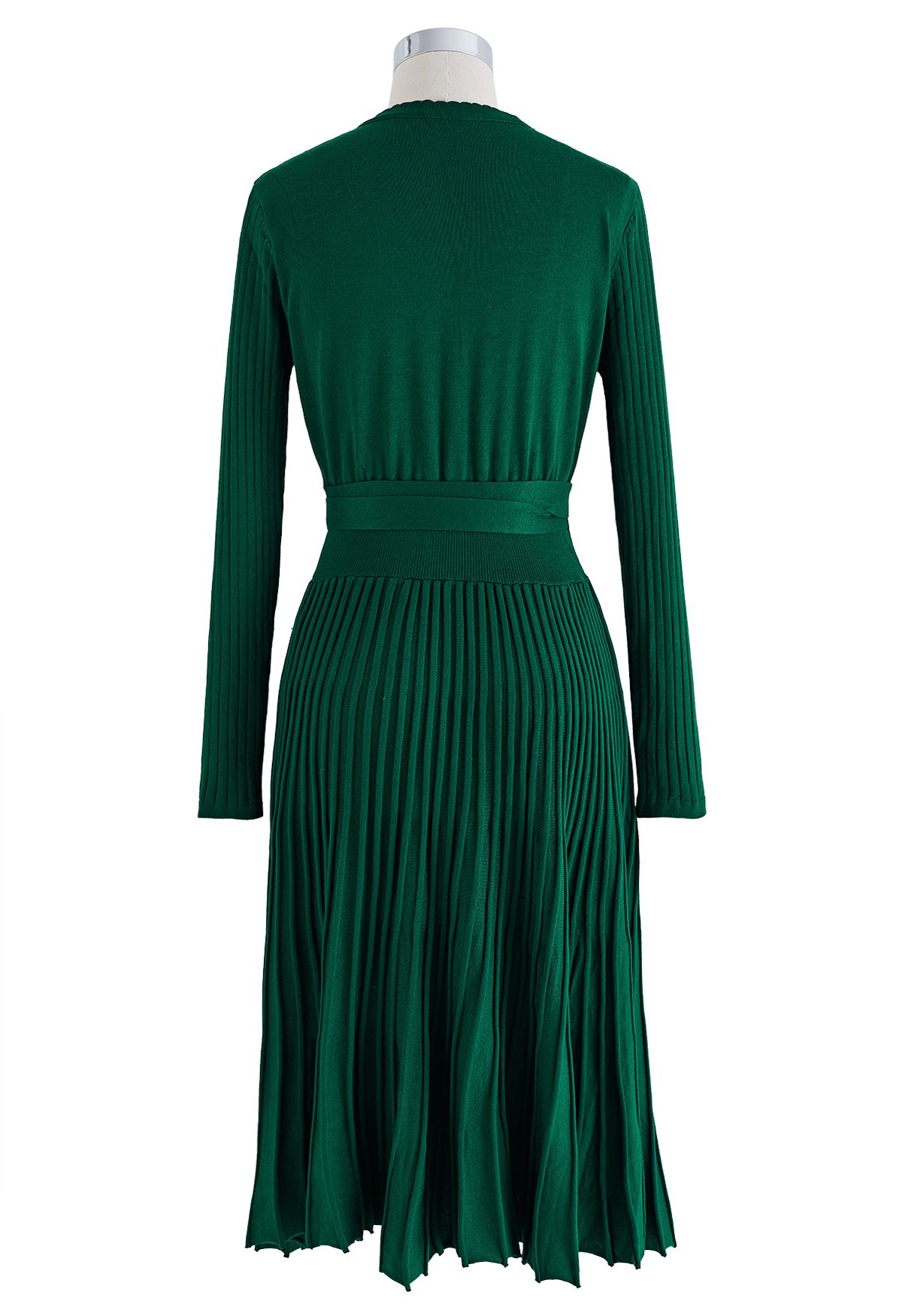 Embrace a Lithe Knitted Dress in Emerald - Retro, Indie and Unique Fashion