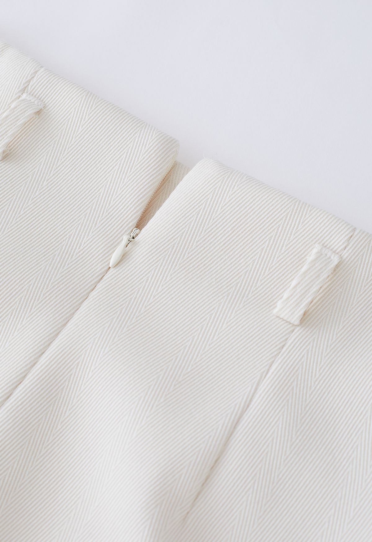 Vintage Button Flap Pocket Midi Skirt in White