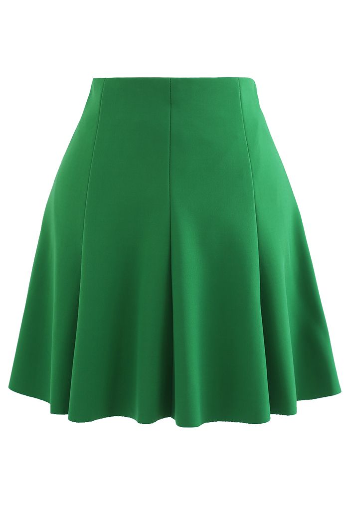 Short Flare Skirt With Belt In Black and Green Coulours – Stylenchic