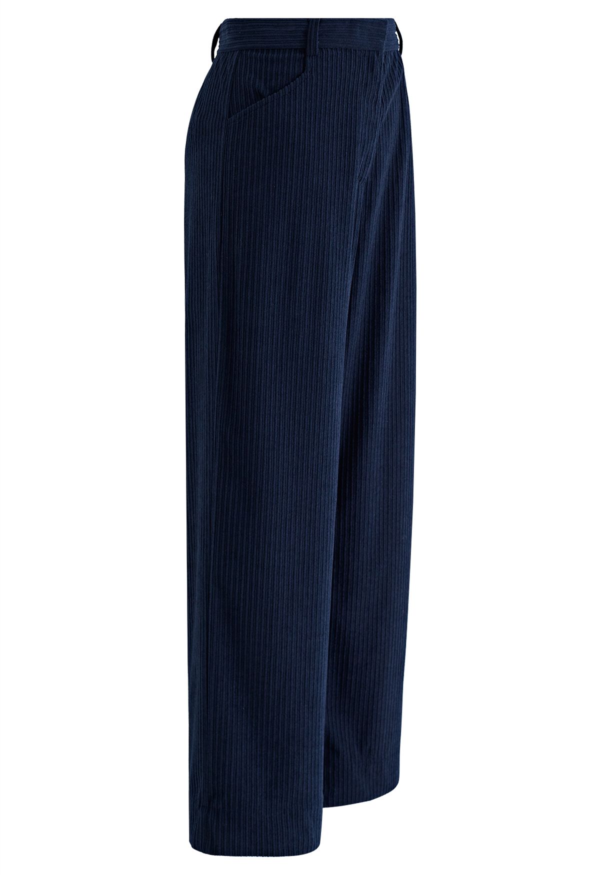 Corduroy Straight-Leg Pants in Navy